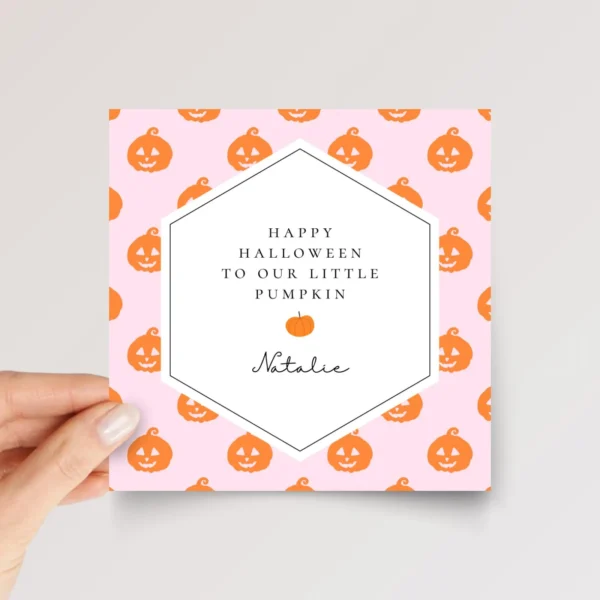 Personalized Halloween Card for Kids and Babies | Little Pumpkin - Image 1 Personalized Halloween Card for Kids and Babies | Little Pumpkin