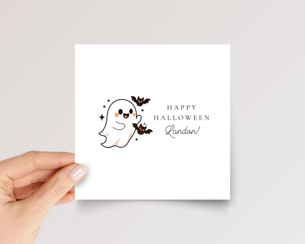Custom Halloween Card for Kids and Babies | Little Boo Ghost