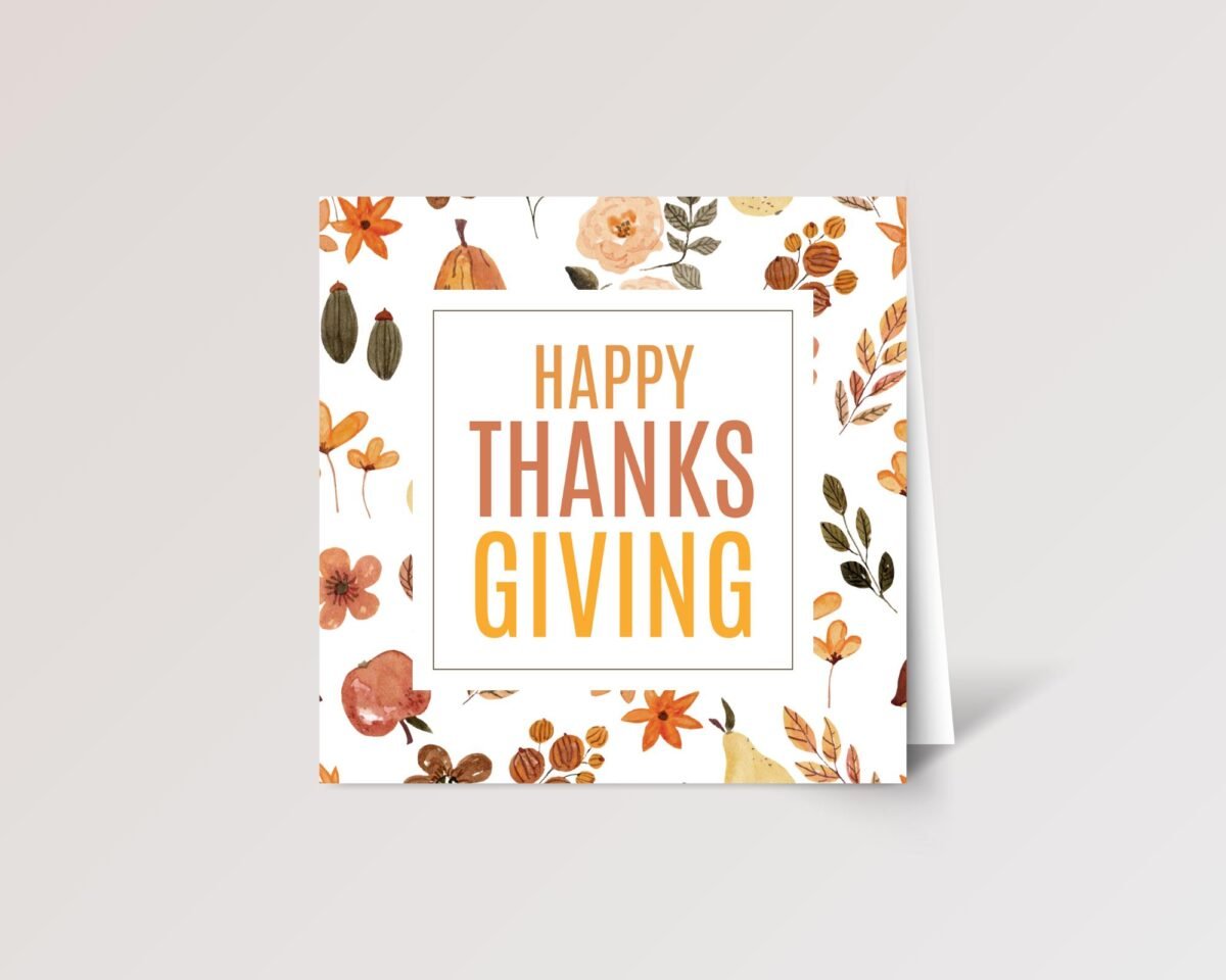 Thanksgiving Card with Fall Leaves