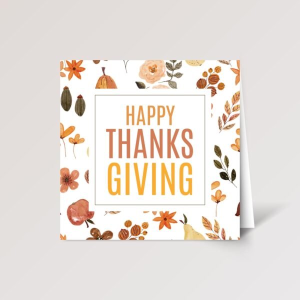 Thanksgiving Card with Fall Leaves
