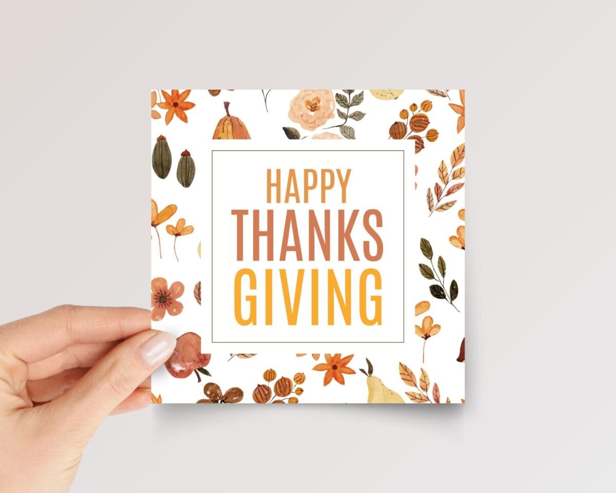 Thanksgiving Card with Fall Leaves