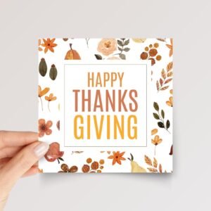 Thanksgiving Card with Fall Leaves
