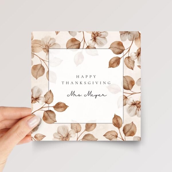 Personalized Thanksgiving Card for Teacher, Doctor, and Boss
