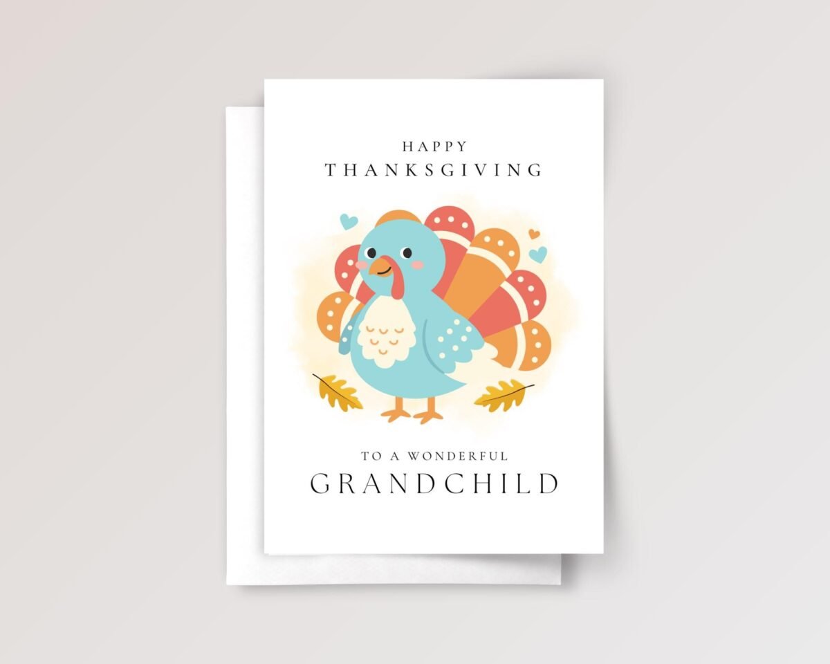 Personalized Thanksgiving Card for Grandson/Granddaughter