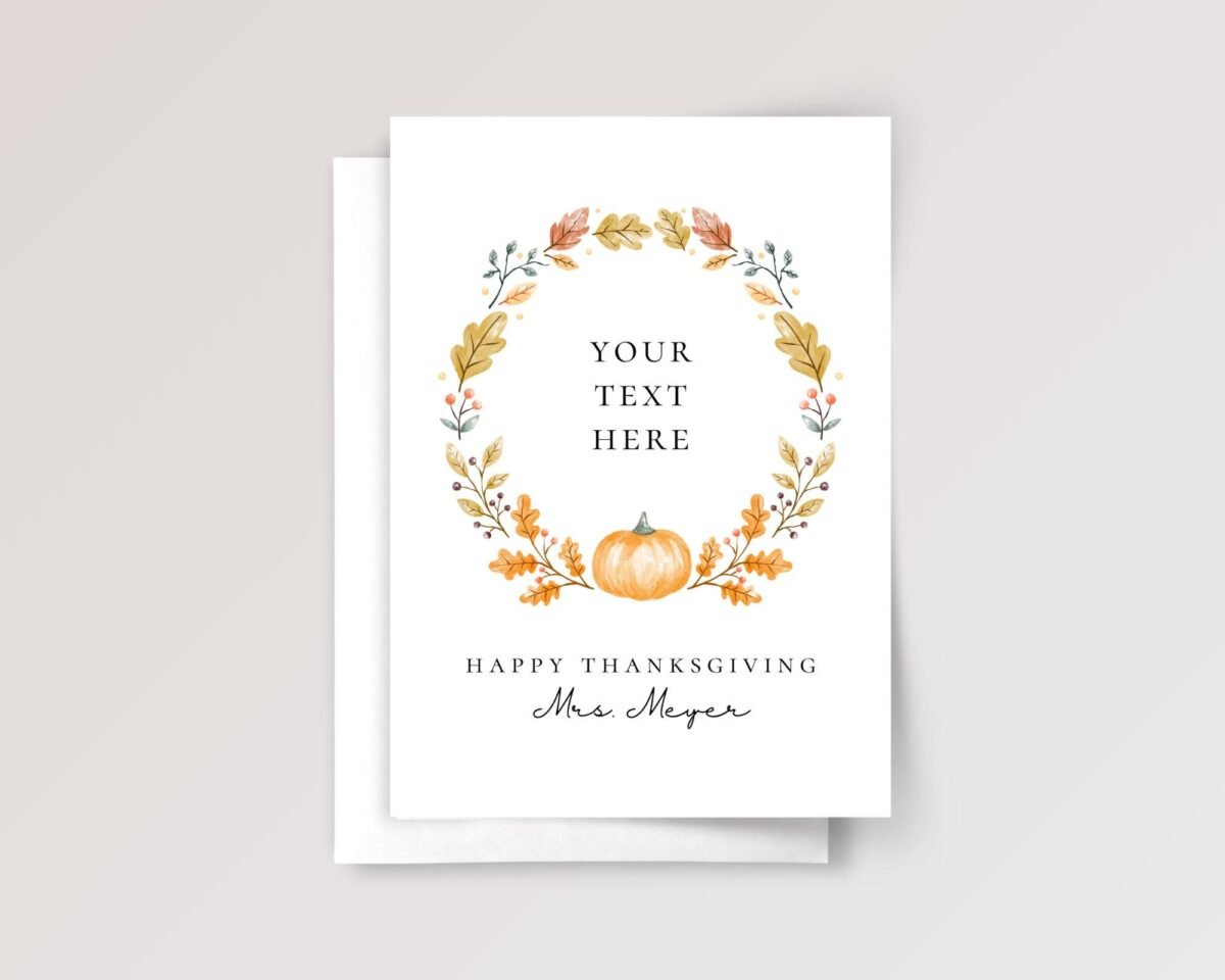 Personalized Thanksgiving Card for Teacher, Doctor, Boss