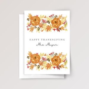 Personalized Thanksgiving Card for Teacher, Doctor, Boss