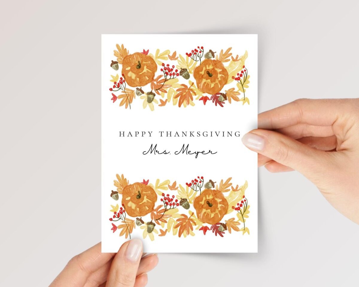 Personalized Thanksgiving Card for Teacher, Doctor, Boss