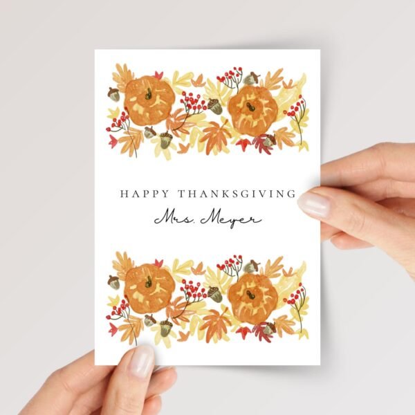 Personalized Thanksgiving Card for Teacher, Doctor, Boss