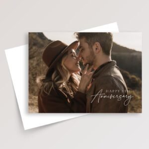 Custom Wedding Anniversary Card for Couple with Photo and Year