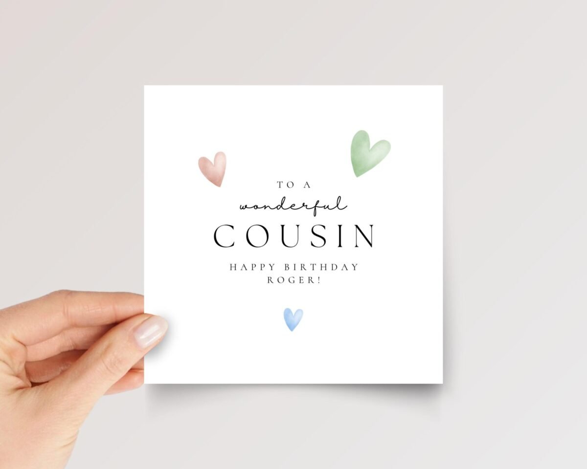 Birthday Card for Cousin with Hearts