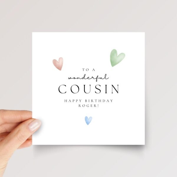 Birthday Card for Cousin with Hearts
