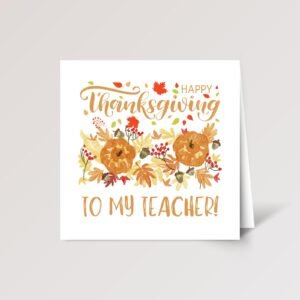 Personalized Thanksgiving Card for Teacher