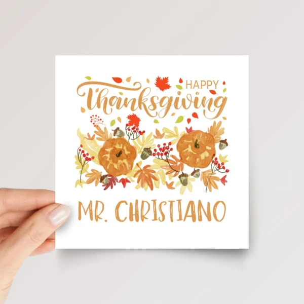 Personalized Thanksgiving Card for Teacher