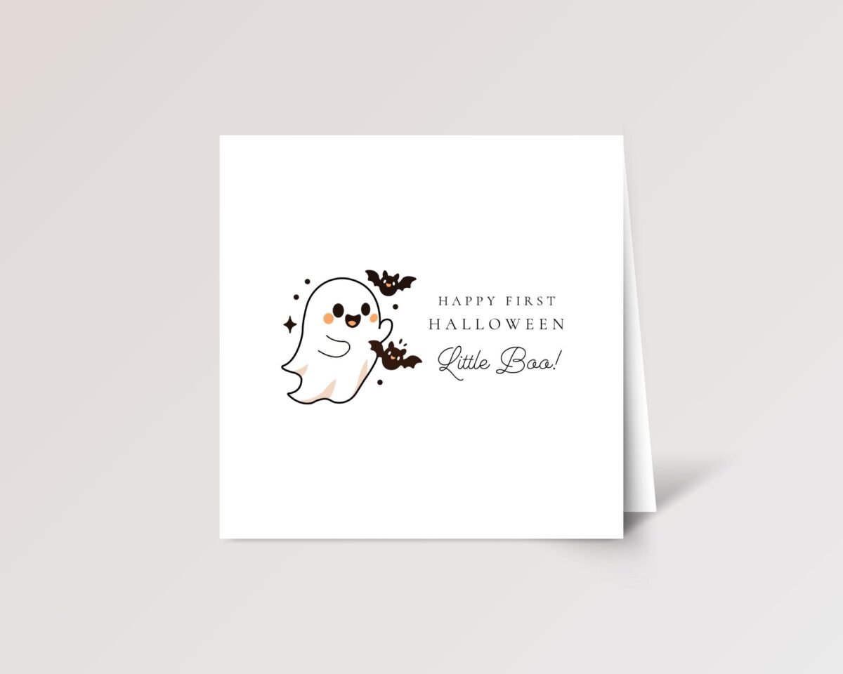 Custom Halloween Card for Kids and Babies | Little Boo Ghost Custom Halloween Card for Kids and Babies | Little Boo Ghost
