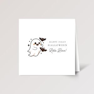 Custom Halloween Card for Kids and Babies | Little Boo Ghost Custom Halloween Card for Kids and Babies | Little Boo Ghost
