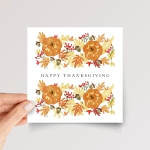 Thanksgiving Card with Leaves and Pumpkins - Image 4 Thanksgiving Card with Leaves and Pumpkins