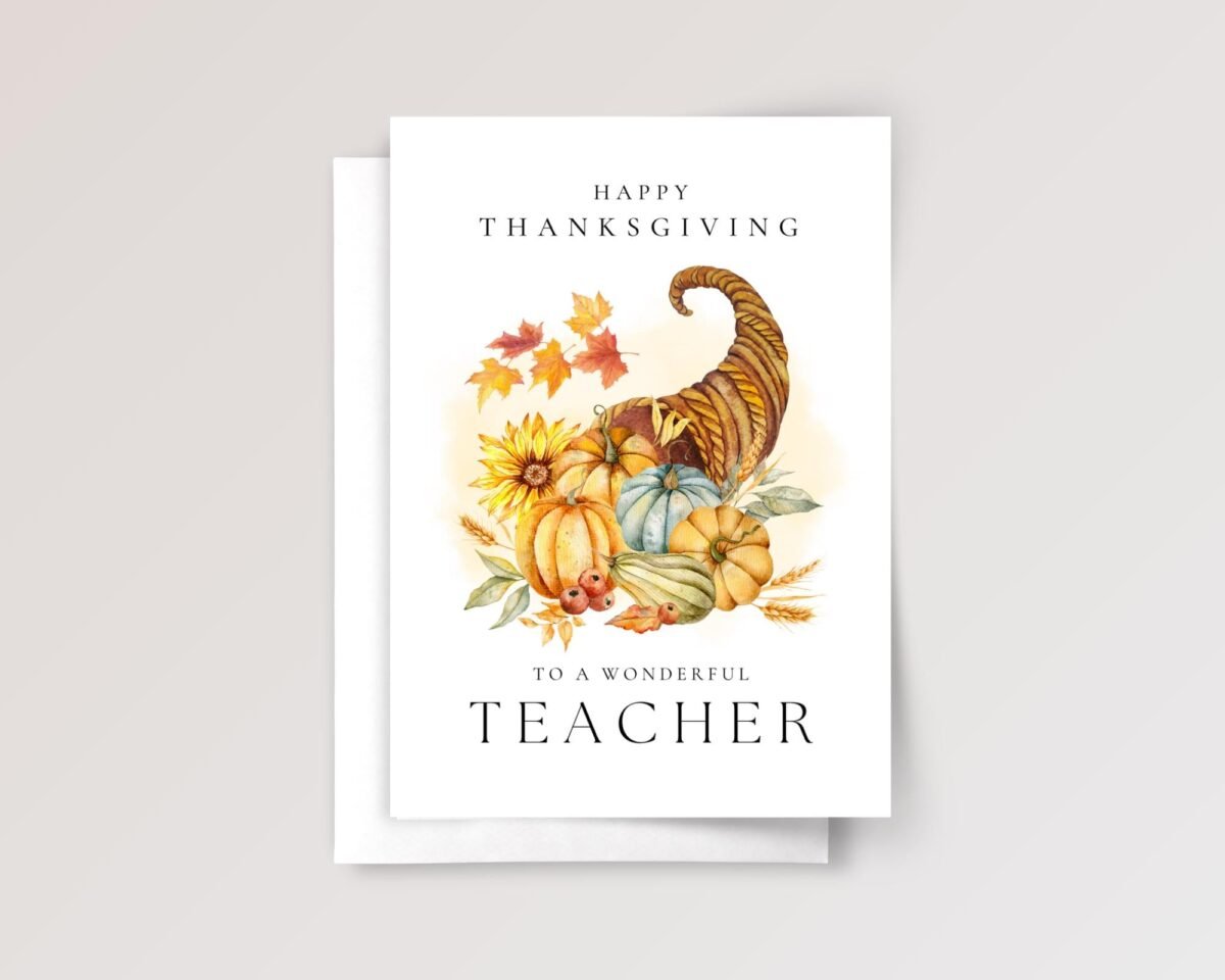 Personalized Thanksgiving Card for Teacher