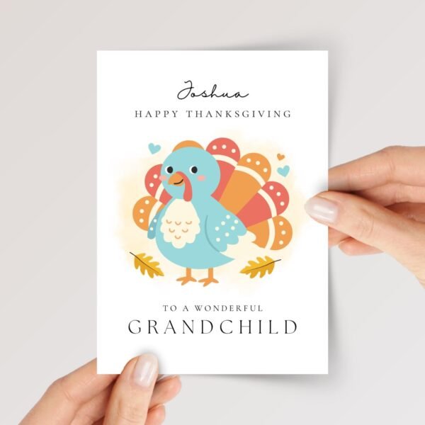 Personalized Thanksgiving Card for Grandson/Granddaughter - Image 1 Personalized Thanksgiving Card for Grandson/Granddaughter