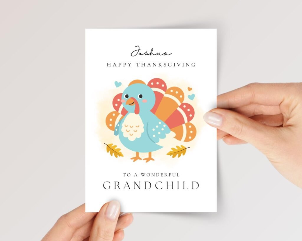 Personalized Thanksgiving Card for Grandson/Granddaughter
