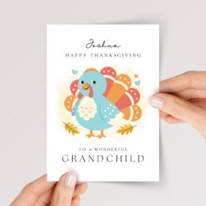 Personalized Thanksgiving Card for Grandson/Granddaughter
