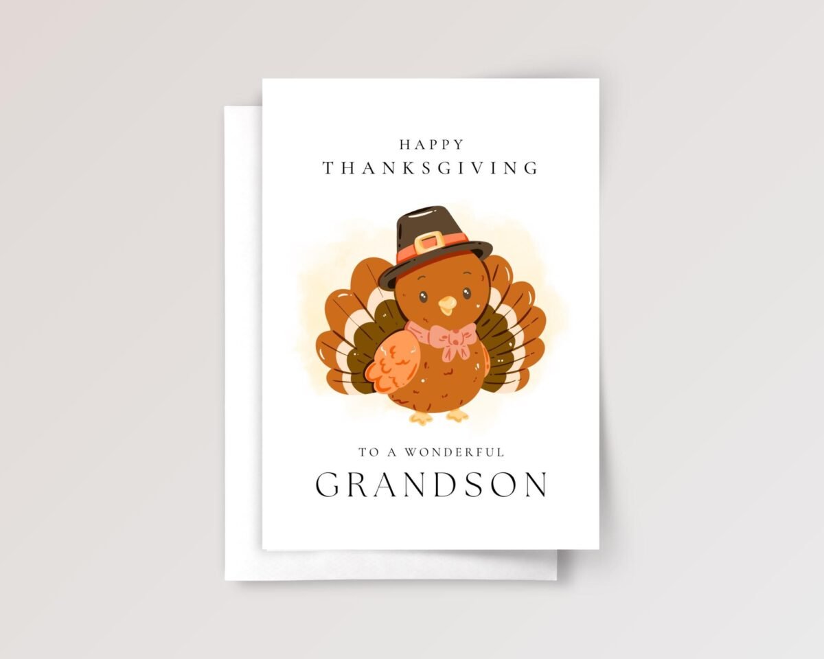 Personalized Thanksgiving Card for Grandson Personalized Thanksgiving Card for Grandson