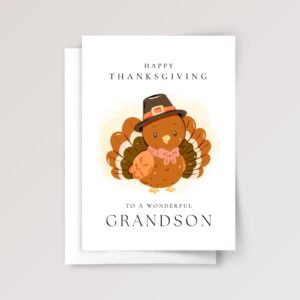 Personalized Thanksgiving Card for Grandson Personalized Thanksgiving Card for Grandson