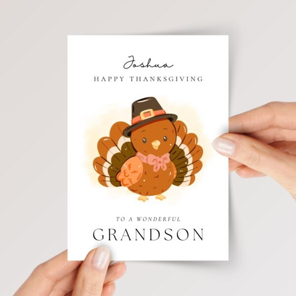 Personalized Thanksgiving Card for Grandson