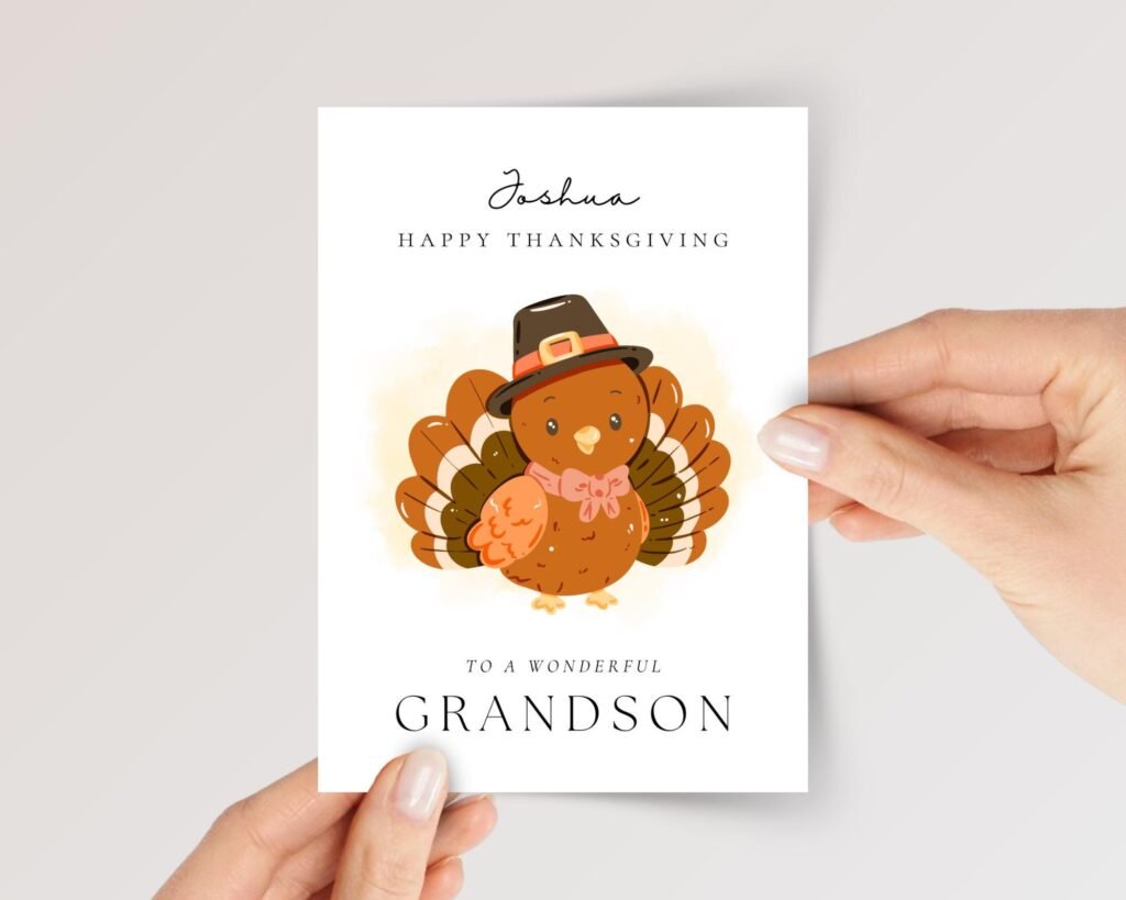 Personalized Thanksgiving Card for Grandson