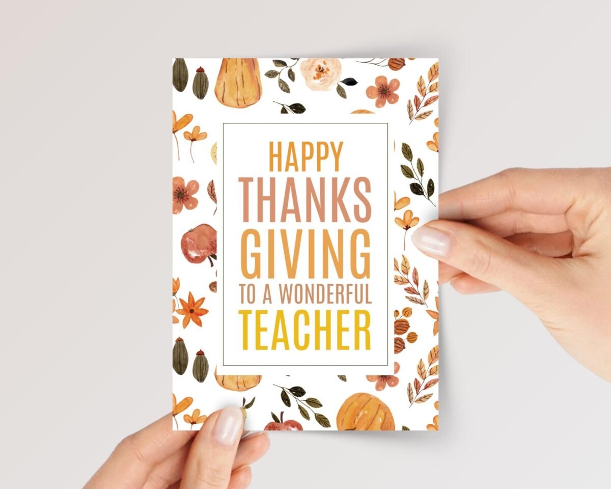 Thanksgiving Card for Teacher