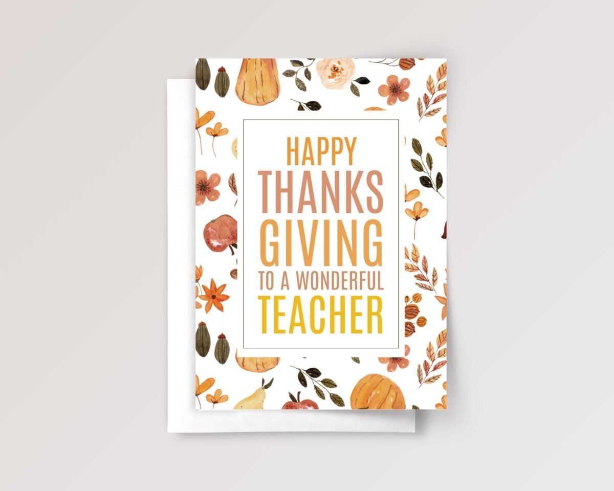 Thanksgiving Card for Teacher