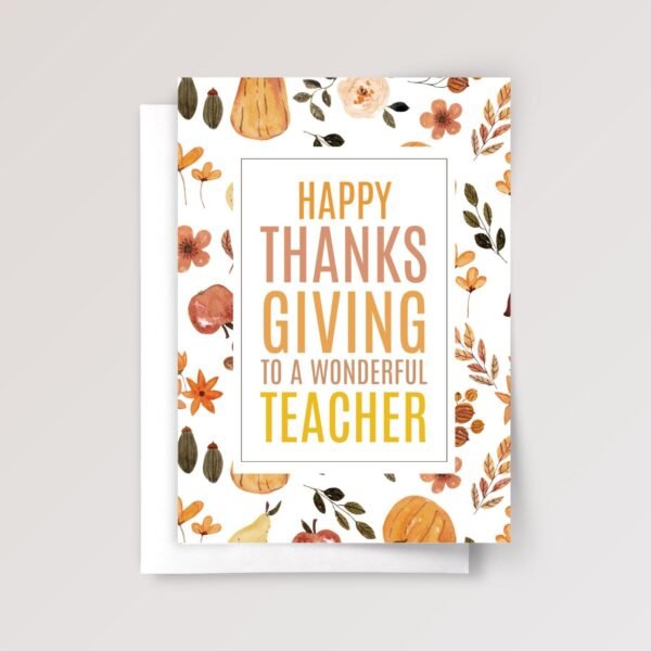 Thanksgiving Card for Teacher - Image 1 Thanksgiving Card for Teacher