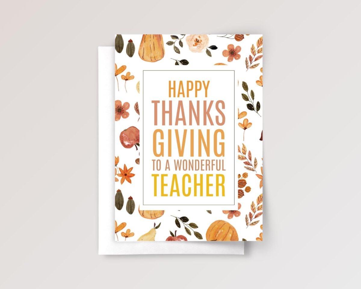 Thanksgiving Card for Teacher