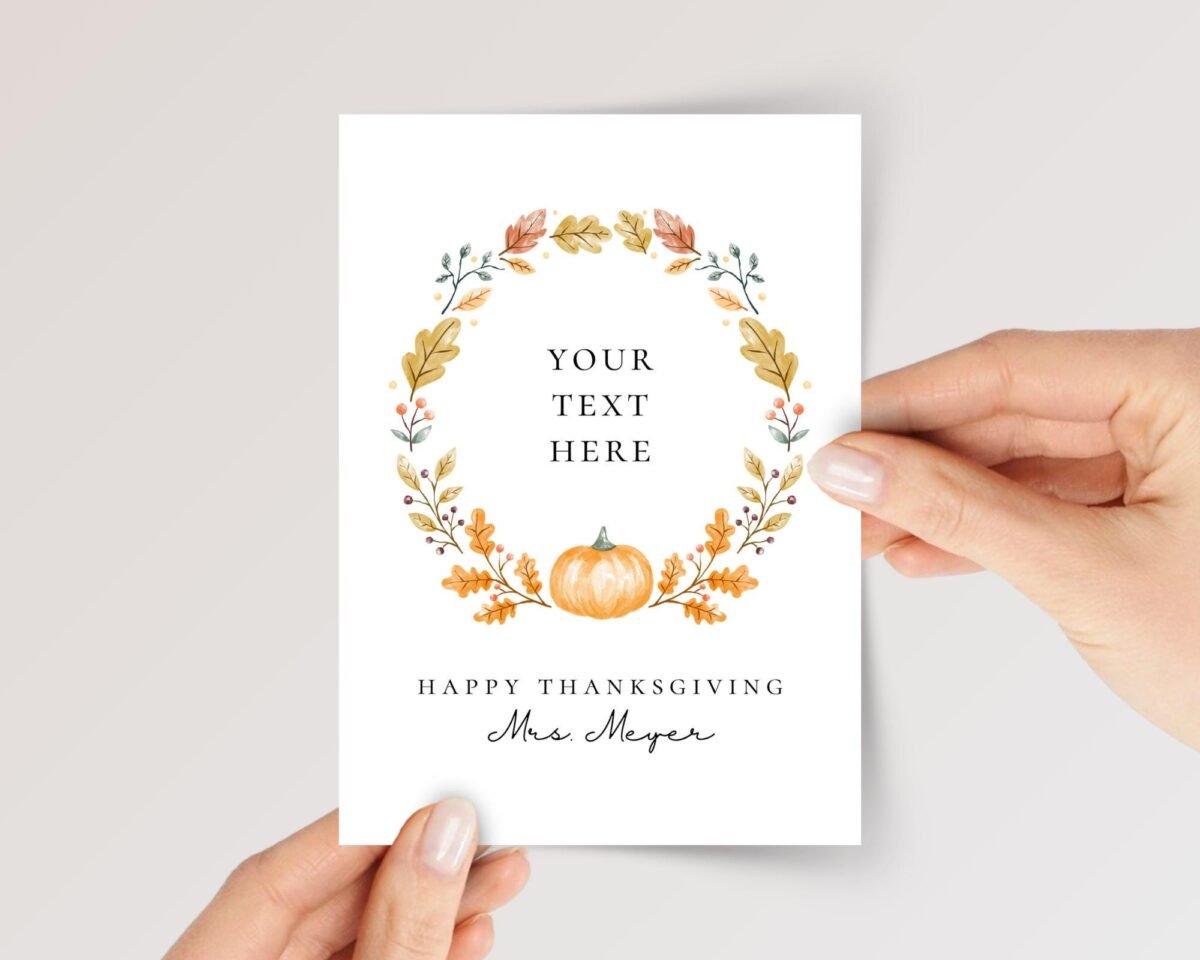 Personalized Thanksgiving Card for Teacher, Doctor, Boss