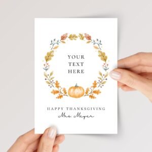 Personalized Thanksgiving Card for Teacher, Doctor, Boss