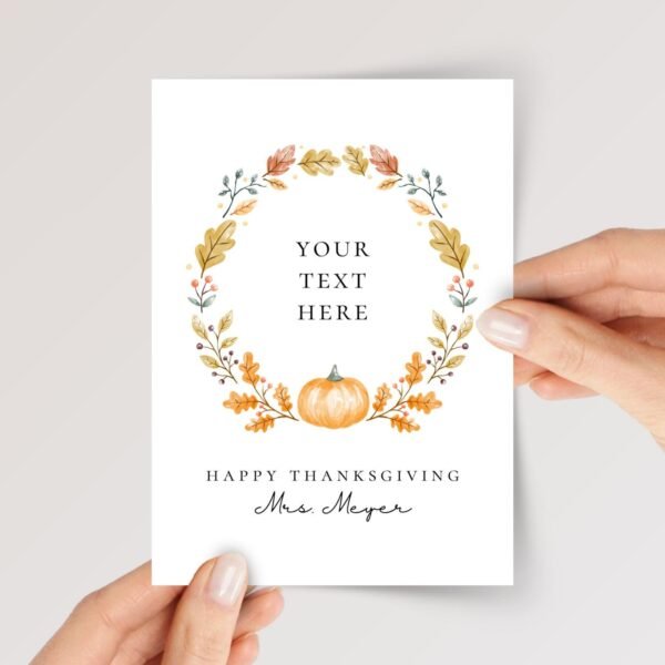 Personalized Thanksgiving Card for Teacher, Doctor, Boss