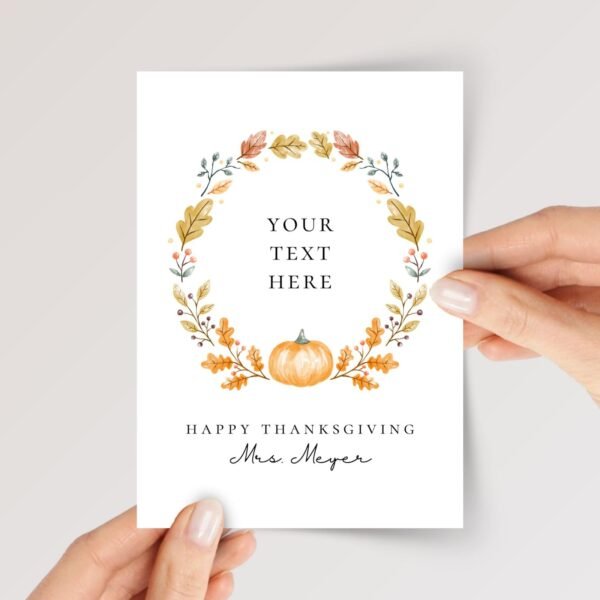 Personalized Thanksgiving Card for Teacher, Doctor, Boss