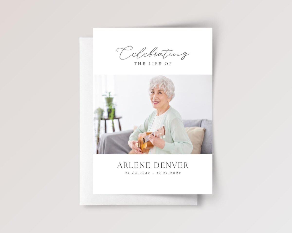 Custom Funeral Card with Photo for Celebration of Life