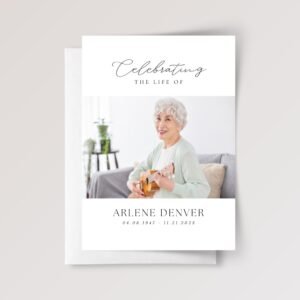Custom Funeral Card with Photo for Celebration of Life