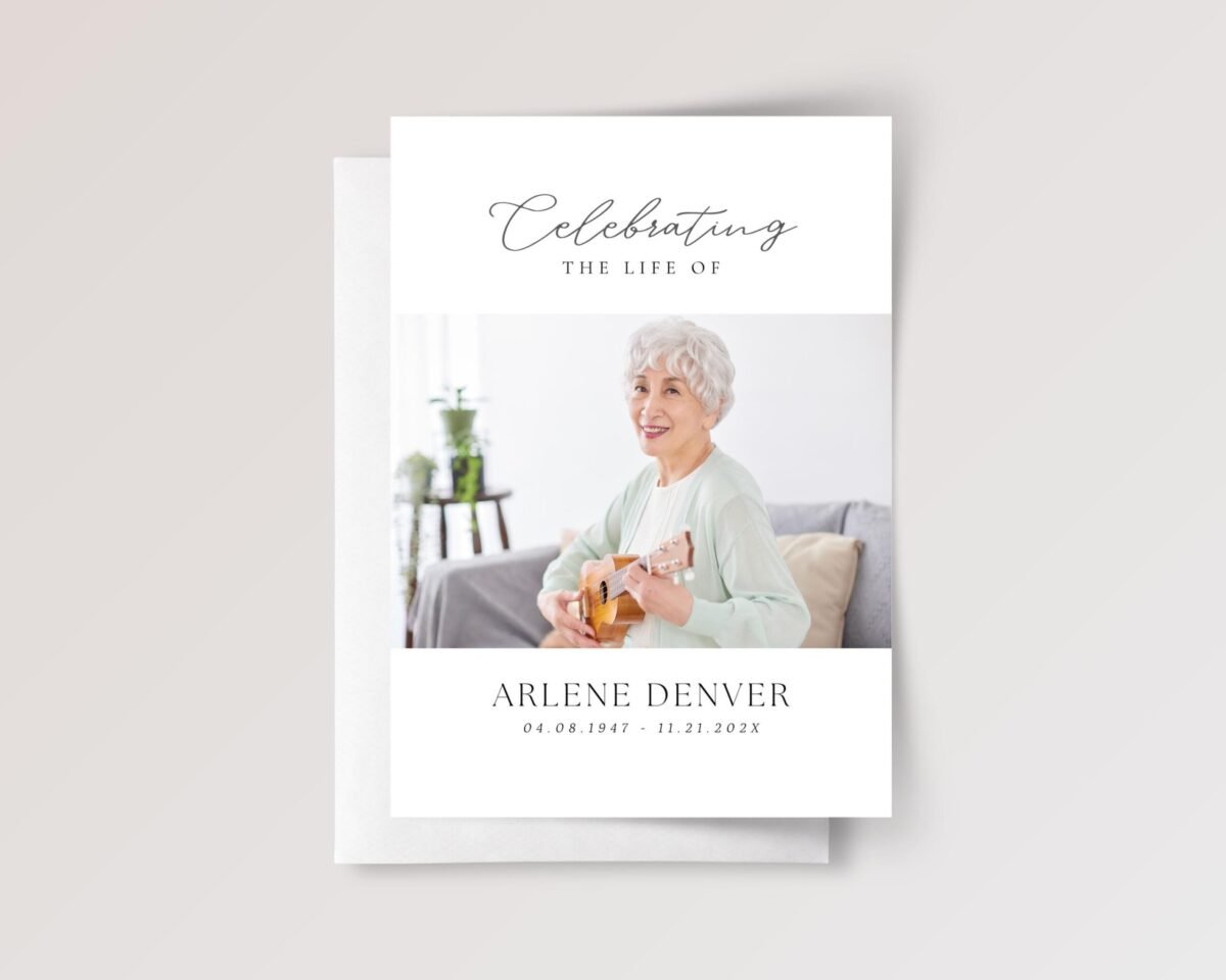 Custom Funeral Card with Photo for Celebration of Life