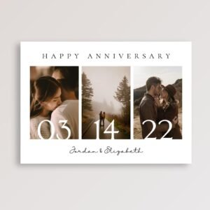 Custom Wedding Anniversary Card For Couple with Photo Collage