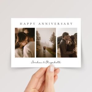 Custom Anniversary Card for Couple with Photo Collage