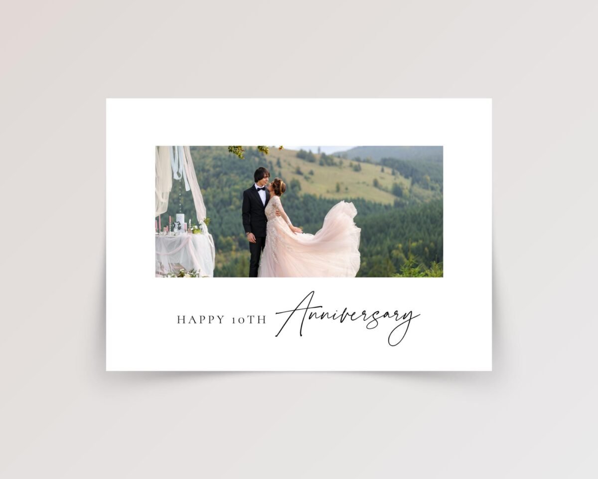 Custom Wedding Anniversary Card for Couple with Photo