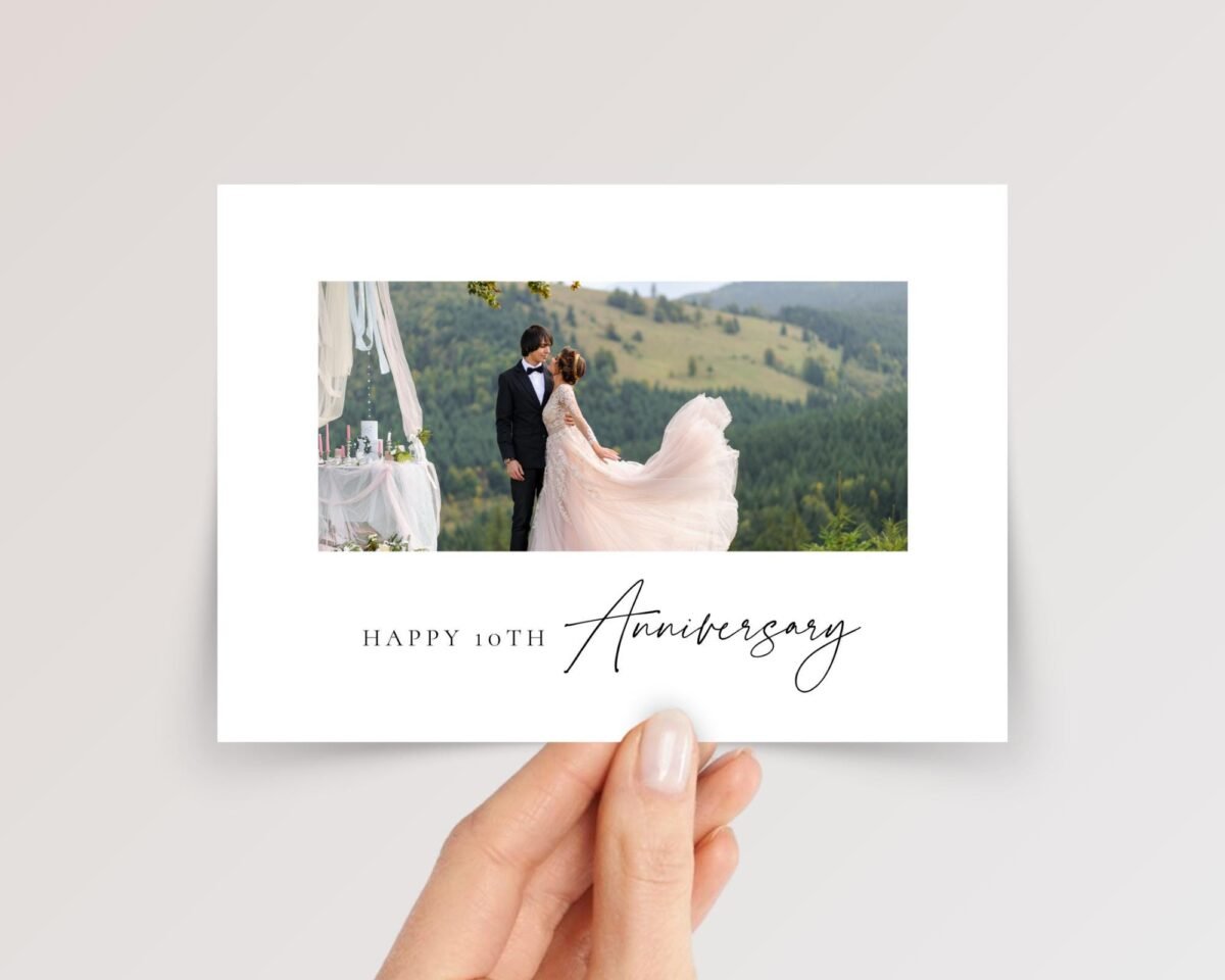 Custom Wedding Anniversary Card for Couple with Photo