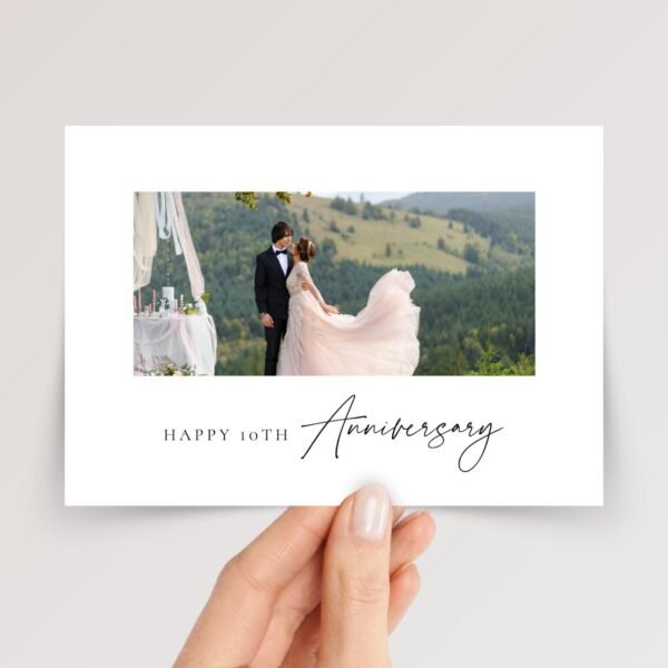 Custom Wedding Anniversary Card for Couple with Photo