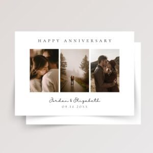 Custom Anniversary Card for Couple with Photo Collage