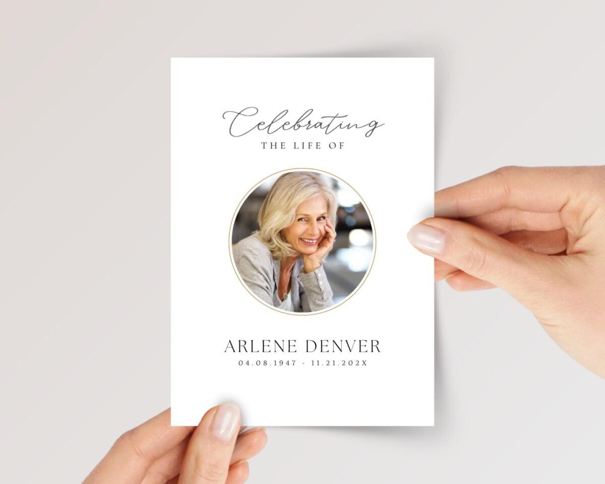 Funeral Card for Celebration of Life, Loss/Grieving - Image 1 Funeral Card for Celebration of Life, Loss/Grieving