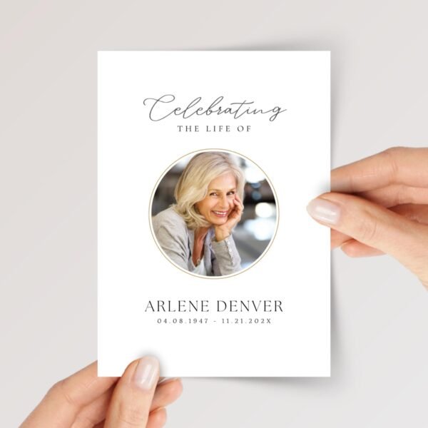 Funeral Card for Celebration of Life, Loss/Grieving