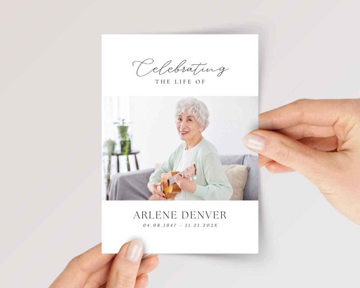 Custom Funeral Card with Photo for Celebration of Life