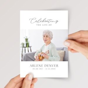 Custom Funeral Card with Photo for Celebration of Life