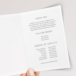 Funeral Card for Celebration of Life with Pink Flowers